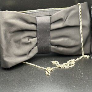 VINTAGE 2000S Bow clutch purse H&M brand black with gold chain